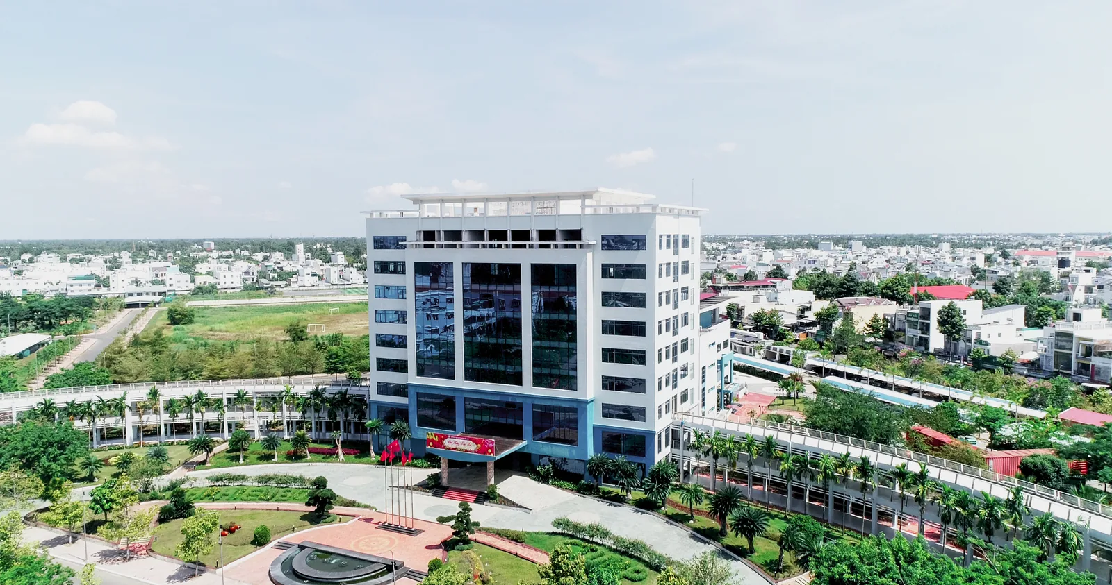 Can Tho University of Medicine and Pharmacy main campus aerial drone view