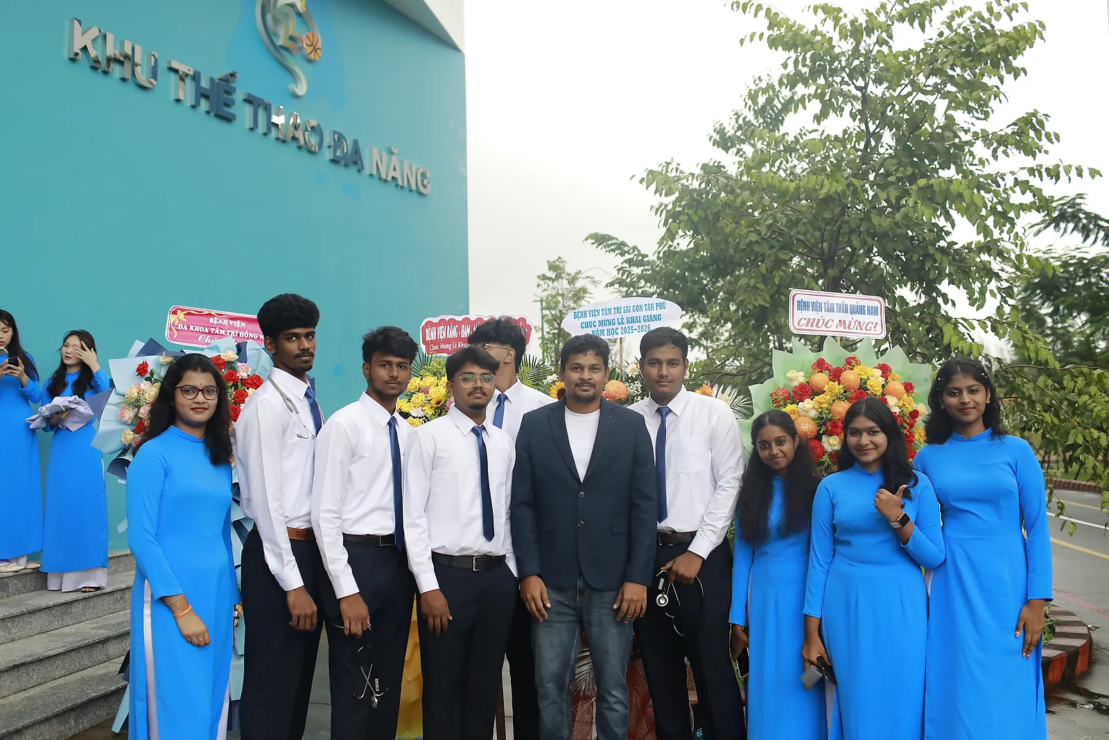 Campus grounds and sports facilities backed by Tam Tri Medical System